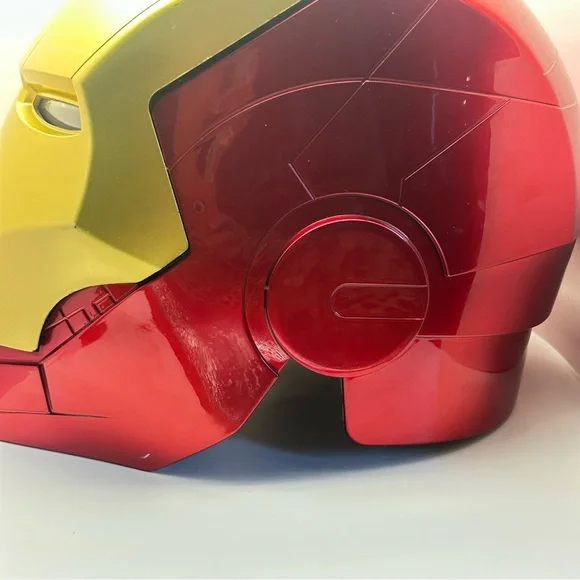 Marvel Ironman Helmet LED Light Up Eyes Foam Liner Push Button Opening Front - Picture 8 of 16